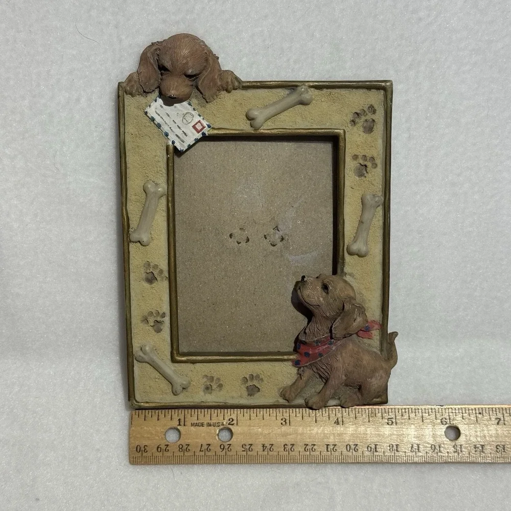 3D Dog Picture Photo Frame Red Irish Setter with Mail Paw Prints Sand Bones Gift